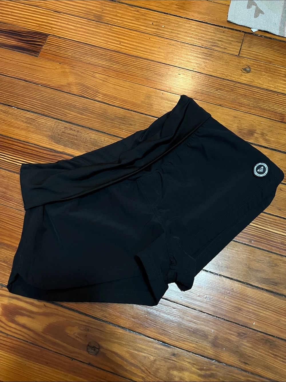 Roxy Black Fold-Over Waist swim surf  Shorts